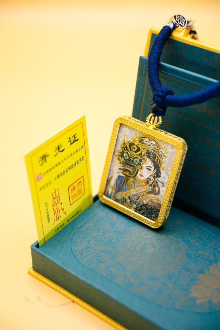 ザキラム過去世・今生タンカペンダント伝統的アートスタイル ペンダント