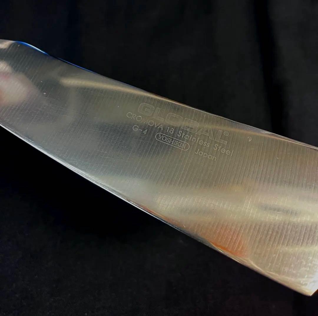 美品 鏡面仕上 GLOBAL G-4 文化包丁 18cmシャープナーセット