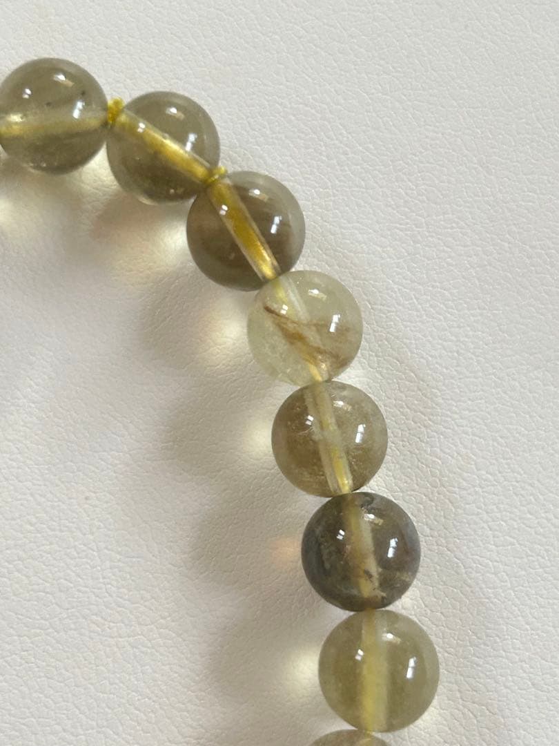 ブラックリビアングラスブレスレット8.5