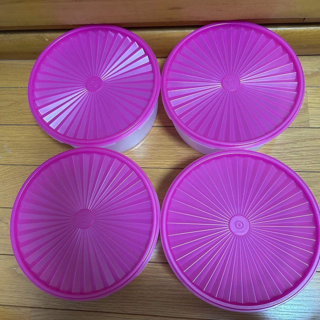 タッパーウェア　デコレーター4個セット ピンク