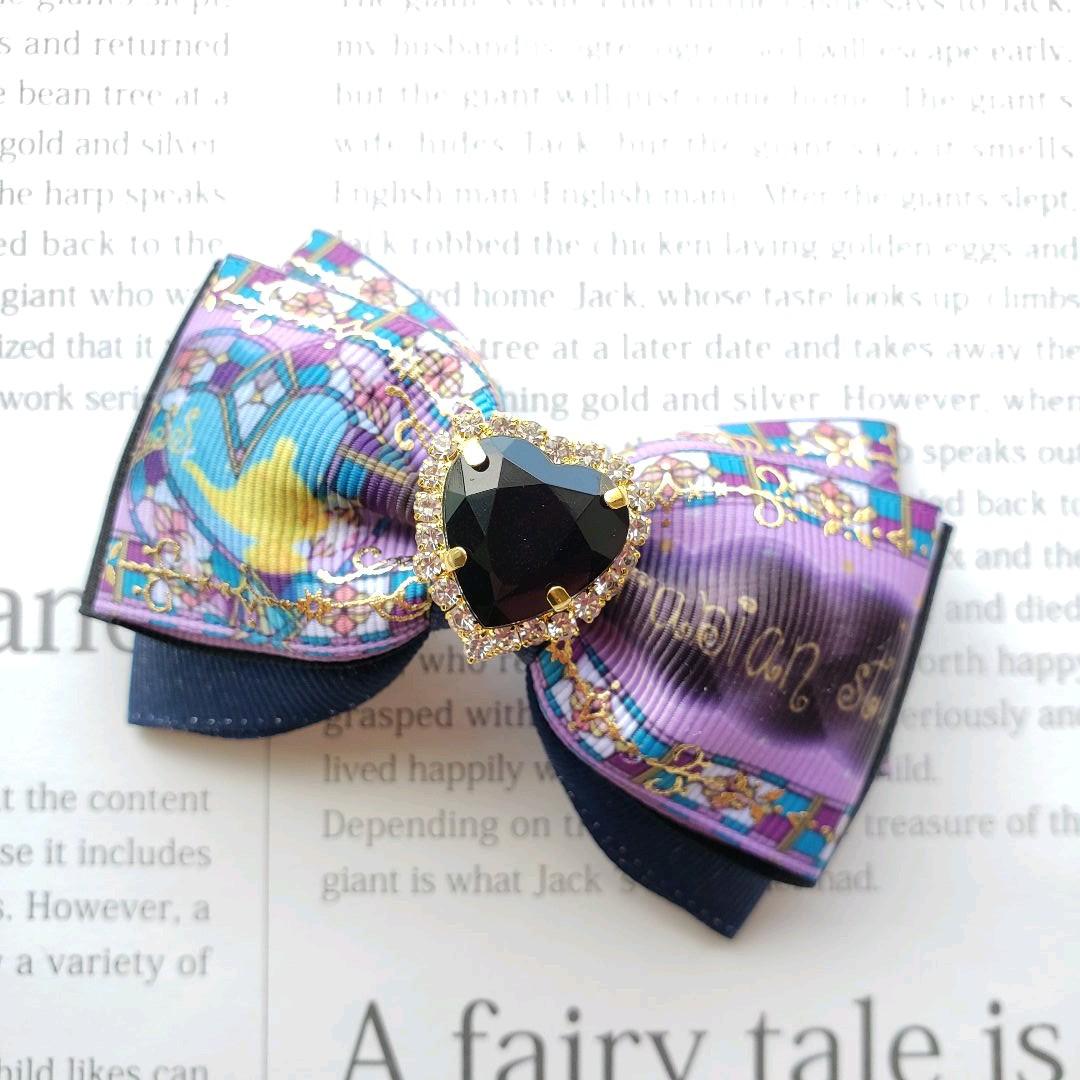 リボン　ヘアゴム♡魔法のランプ♡パープル♡