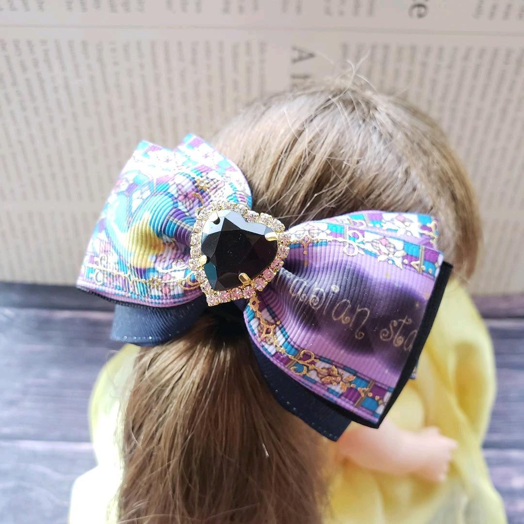 リボン　ヘアゴム♡魔法のランプ♡パープル♡