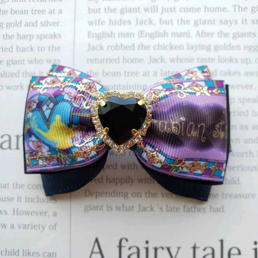 リボン　ヘアゴム♡魔法のランプ♡パープル♡