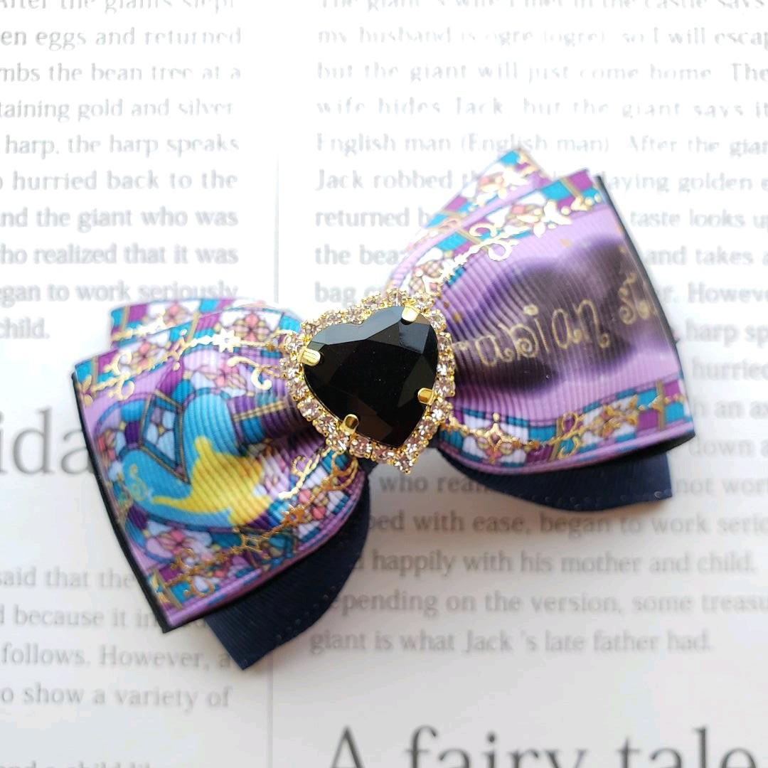 リボン　ヘアゴム♡魔法のランプ♡パープル♡