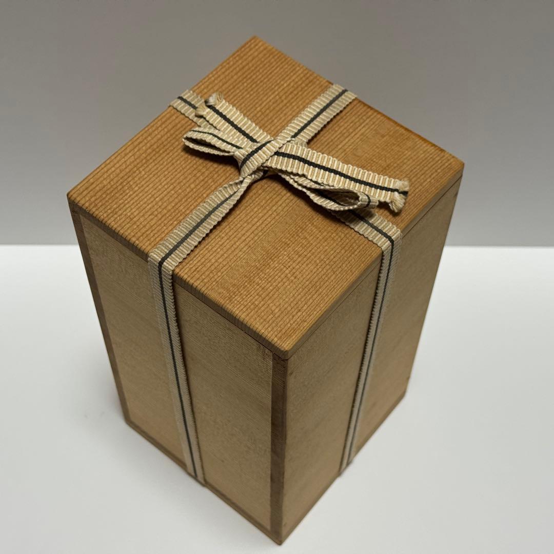 茶道具 二代 寒川栖豊 紀州焼 葵窯 那智黒 三彩 瓢形 花入 共箱 茶道