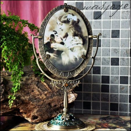 両面卓上鏡 鏡鏡. 化粧鏡.