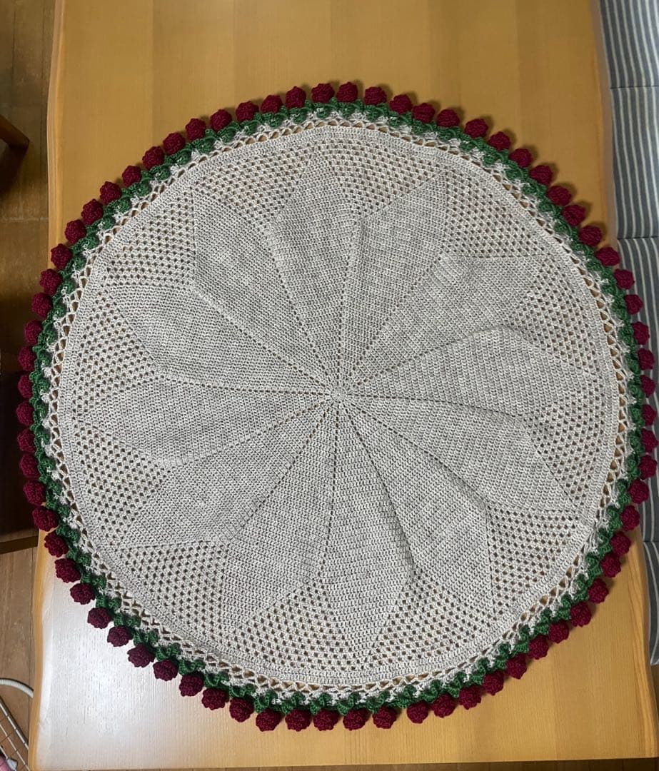 花束ブランケット　赤バラ　一点物