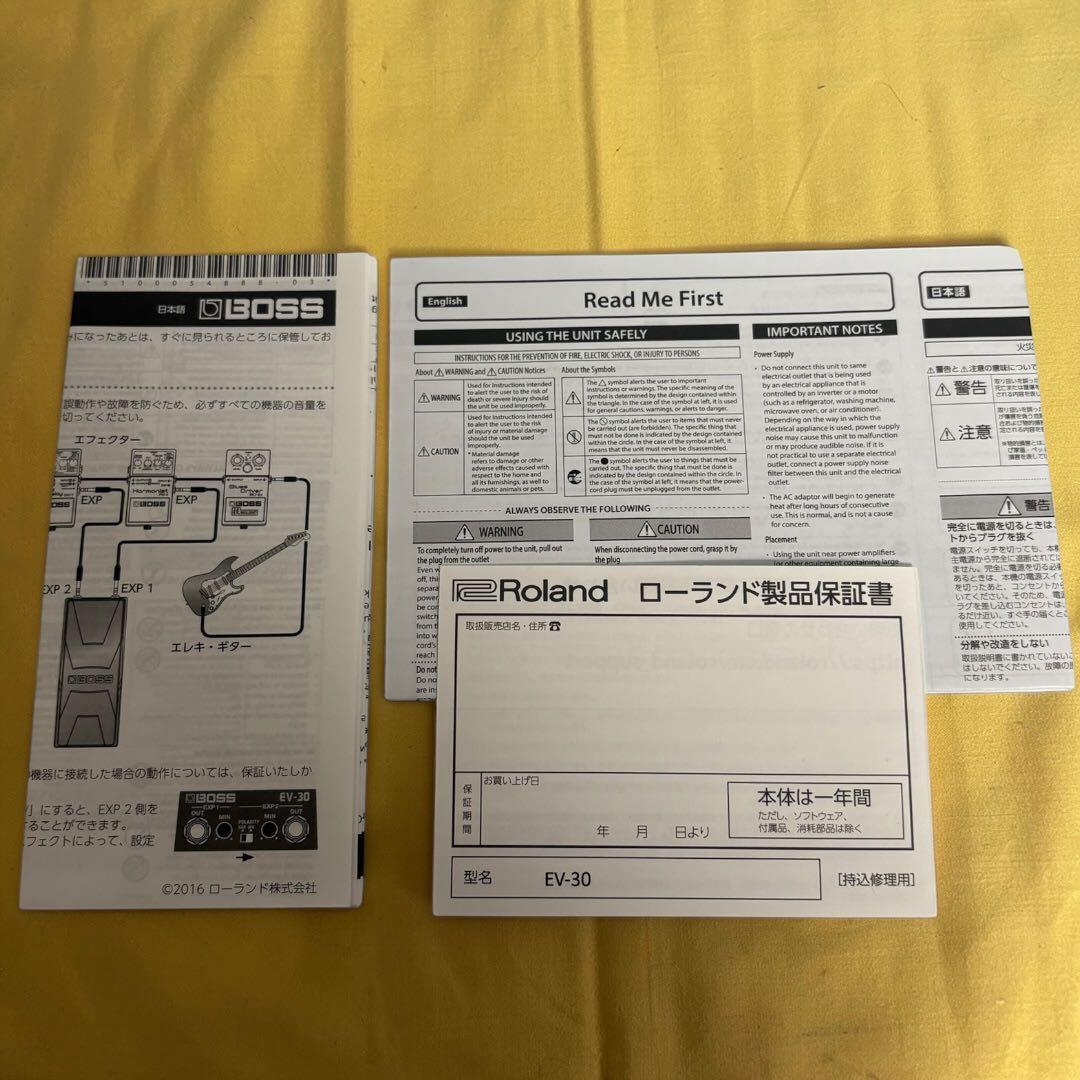 【新品同様美品】BOSS EV-30 純正TRSケーブル付