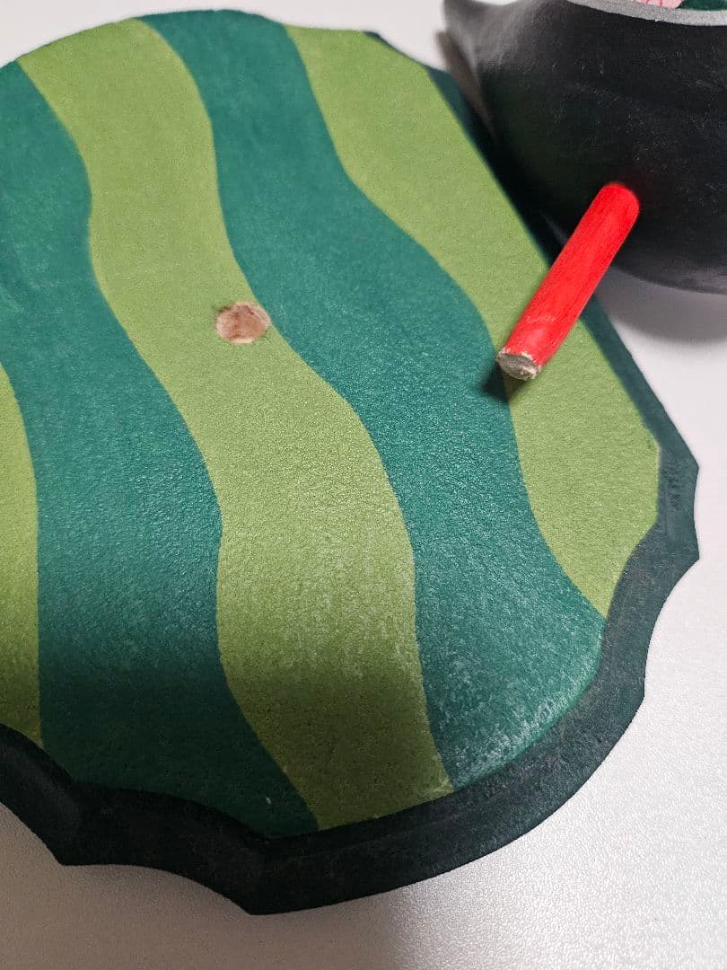 天野千恵美　猫と鳥の置物　石粉粘土