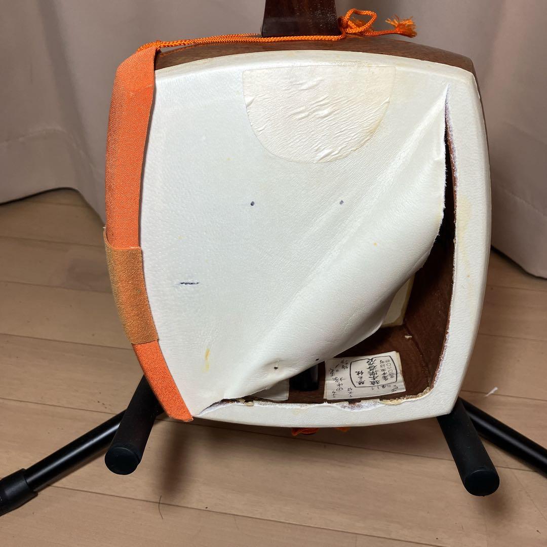 猿木楽器店 琴三弦 細棹 三味線 昭和中期 ケース付