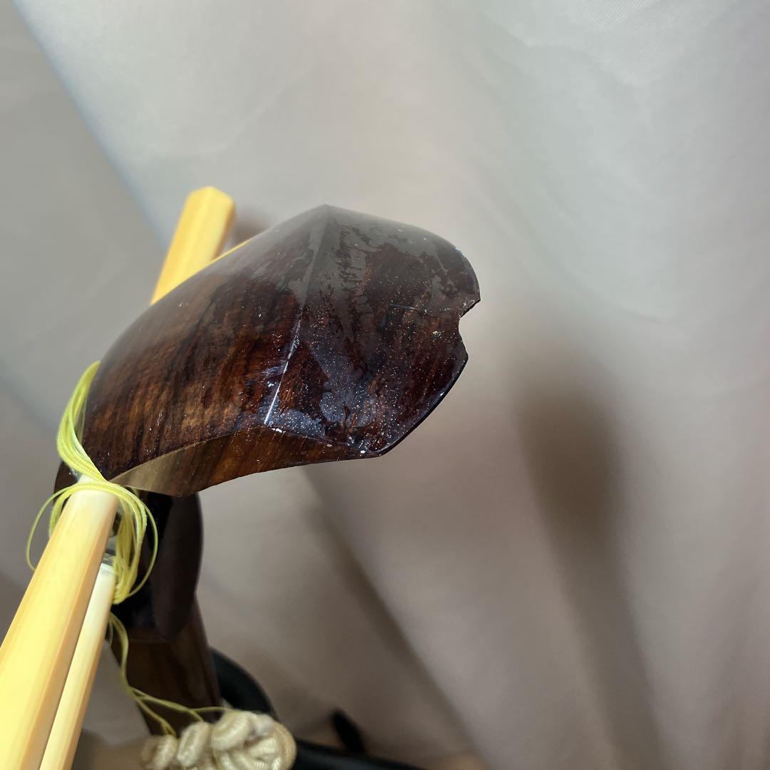 猿木楽器店 琴三弦 細棹 三味線 昭和中期 ケース付