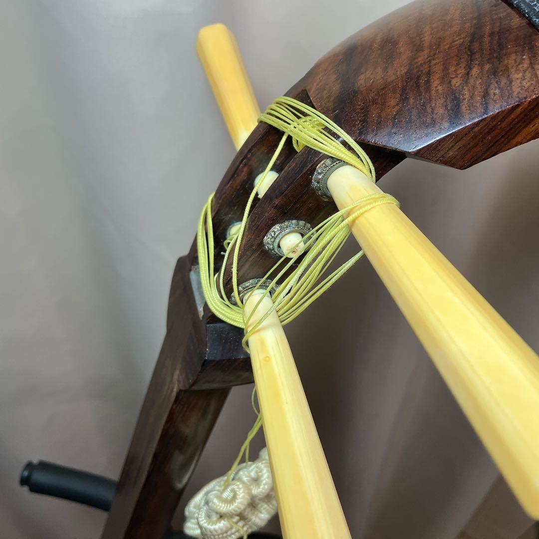 猿木楽器店 琴三弦 細棹 三味線 昭和中期 ケース付