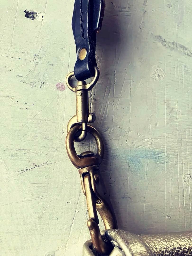 コノチイサナゴールド…leatherアコーディオンポーチウォレット