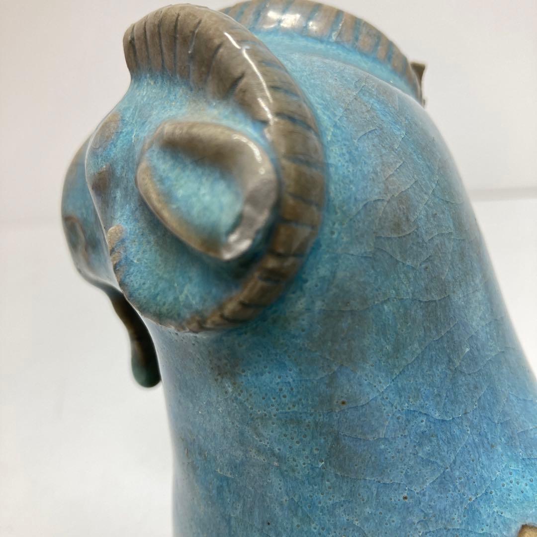 中国美術　辰砂動物置物　幅18.5cm 高さ16cm 東水7-0331 ☆2F