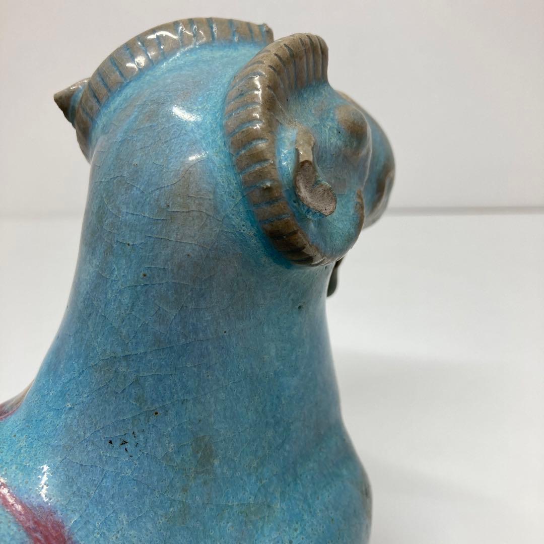 中国美術　辰砂動物置物　幅18.5cm 高さ16cm 東水7-0331 ☆2F