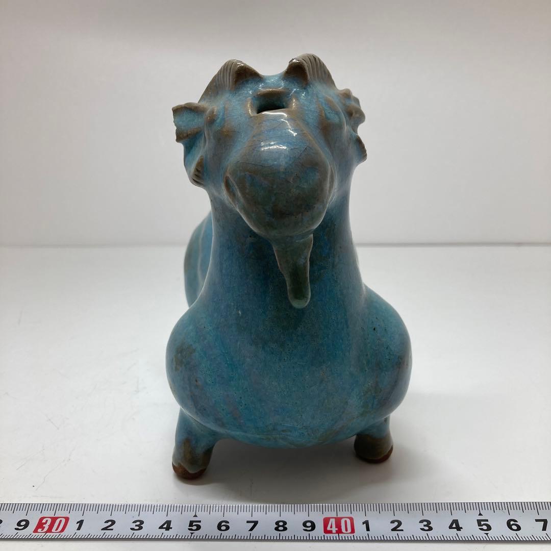 中国美術　辰砂動物置物　幅18.5cm 高さ16cm 東水7-0331 ☆2F
