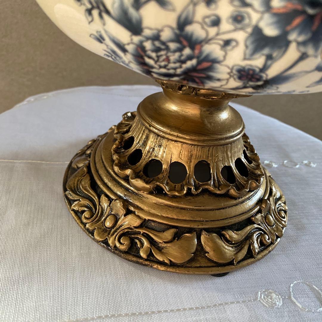 【未使用】高級　果物皿　盛り皿　フルーツプレート　花柄　豪華〜果物カゴ　台座