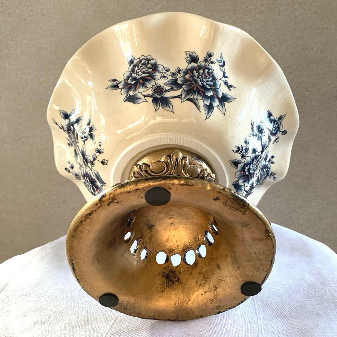 【未使用】高級　果物皿　盛り皿　フルーツプレート　花柄　豪華〜果物カゴ　台座