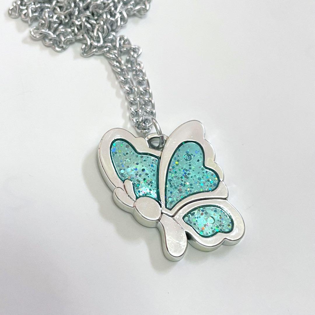 セボンスター 蝶々 ラメ シルバーメッキ