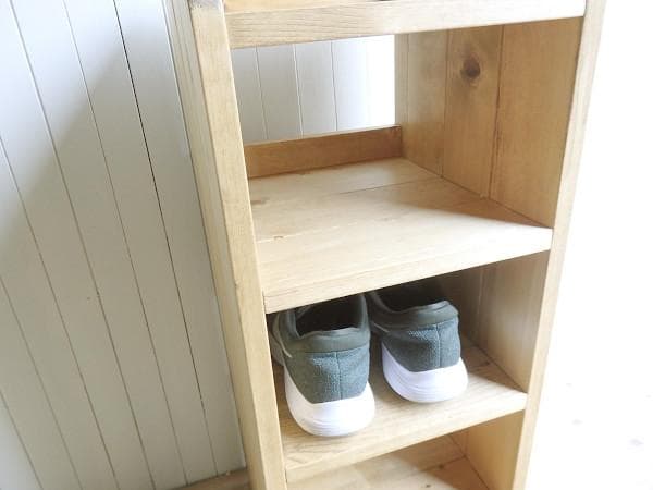 ★オーダー可！●5段シューズラック●ナチュラルブラウン天然木●受注製作