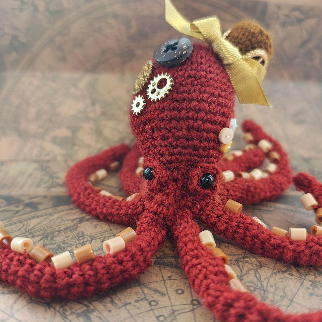 【売り切れ】ハンドメイド あみぐるみ　タコ　セット　レトロ　ロココ　おまけ付き