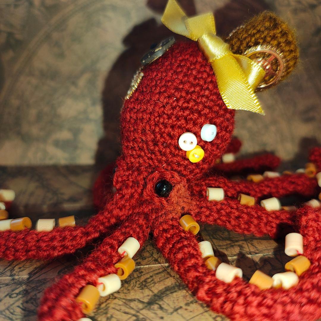 【売り切れ】ハンドメイド あみぐるみ　タコ　セット　レトロ　ロココ　おまけ付き