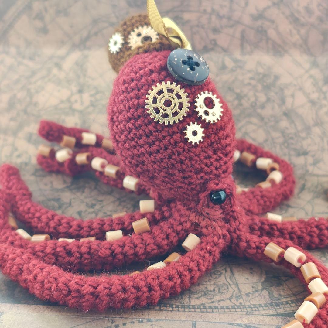 【売り切れ】ハンドメイド あみぐるみ　タコ　セット　レトロ　ロココ　おまけ付き