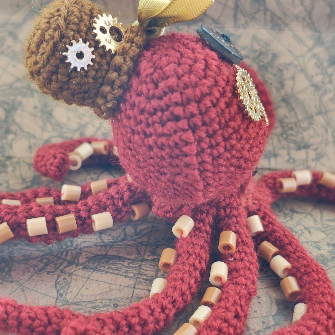 【売り切れ】ハンドメイド あみぐるみ　タコ　セット　レトロ　ロココ　おまけ付き