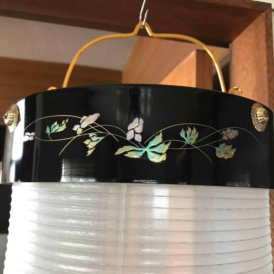 盆提灯・本蒔絵花車・風鎮付き・絹張り住吉10