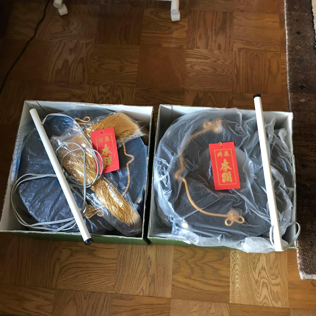 盆提灯・本蒔絵花車・風鎮付き・絹張り住吉10