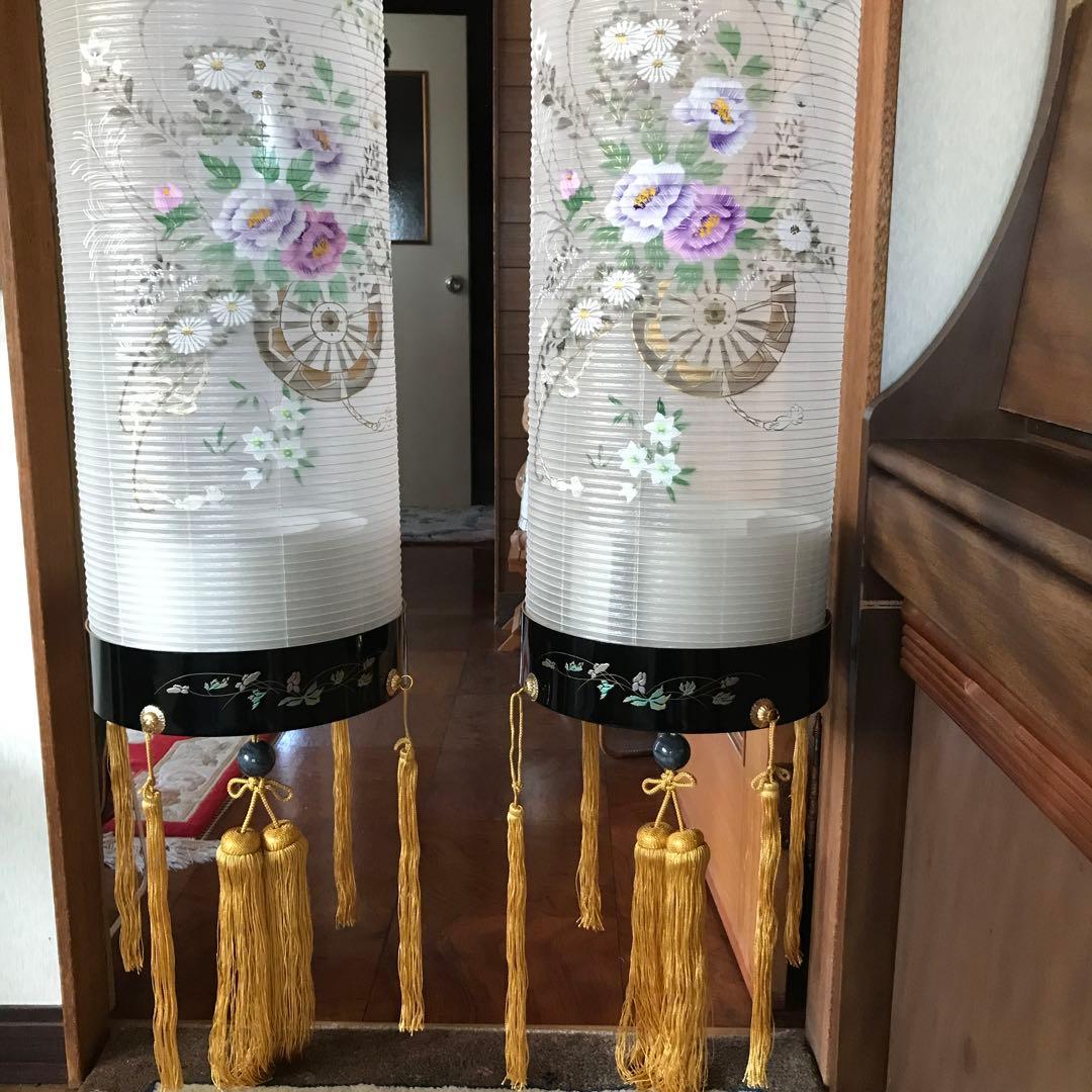 盆提灯・本蒔絵花車・風鎮付き・絹張り住吉10