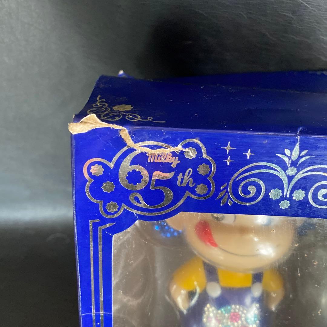 キラキラミルキー首ふりペコちゃん 人形クリスタル使用65周年記念人形