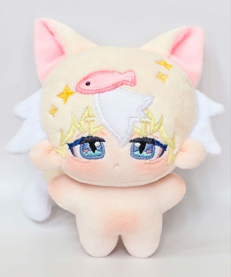 自作 無属性 ぬいぐるみ ツートンヘアのケモ耳くん 10cm