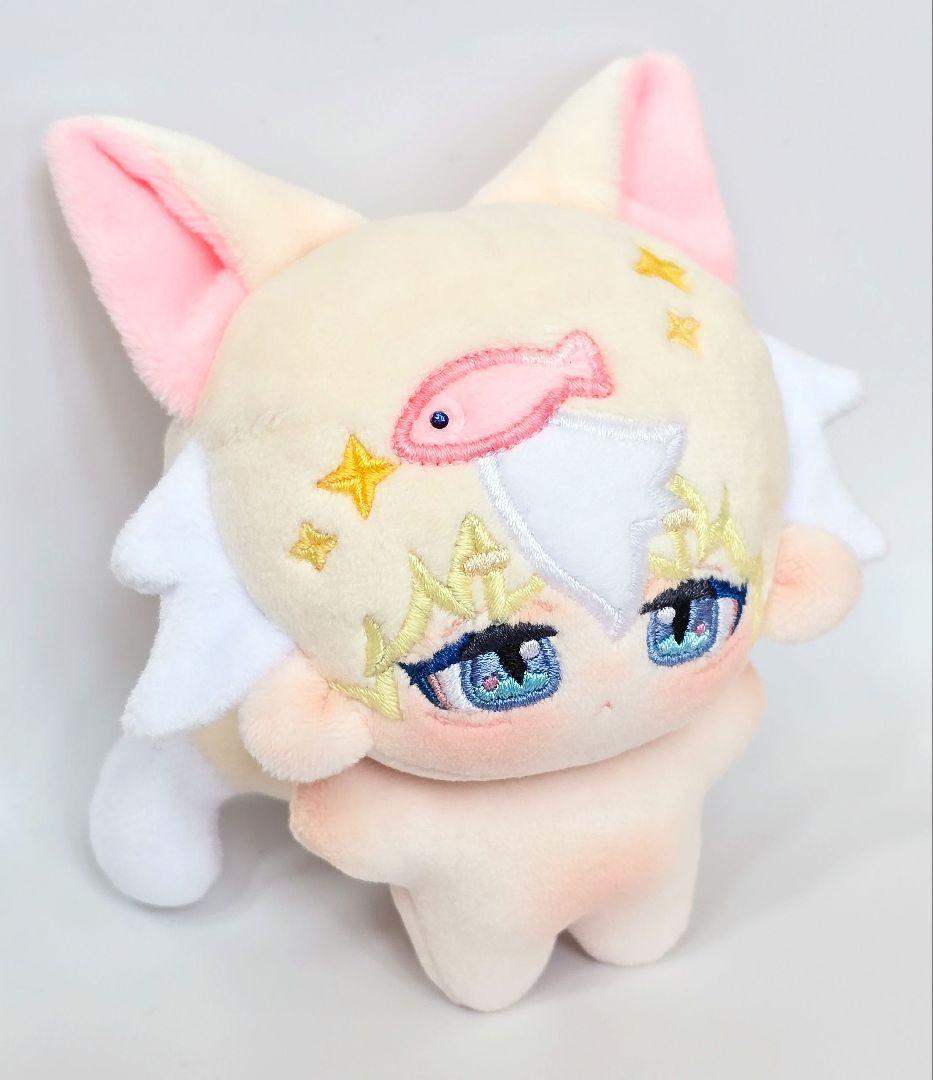 自作 無属性 ぬいぐるみ ツートンヘアのケモ耳くん 10cm