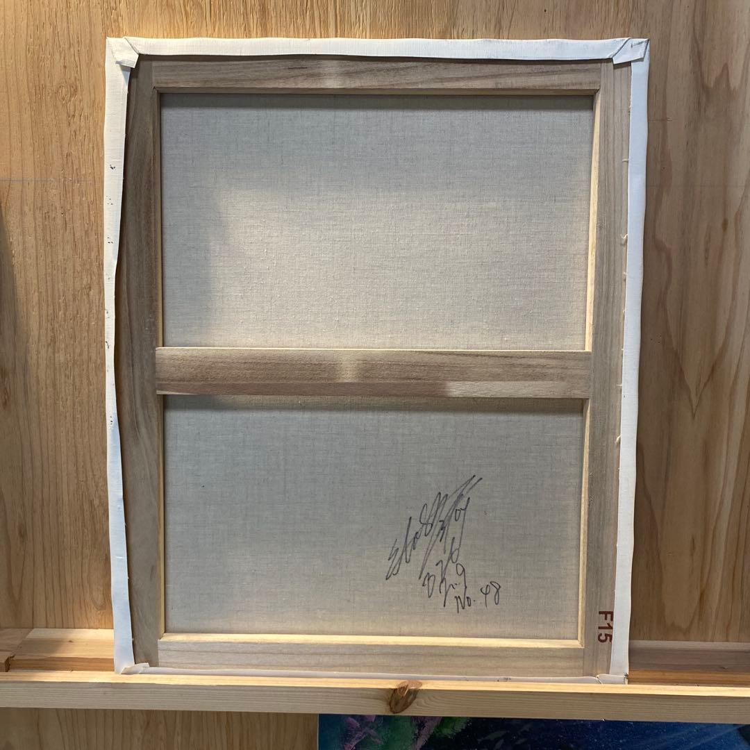 クジラと城のスプレーアート F15キャンバス