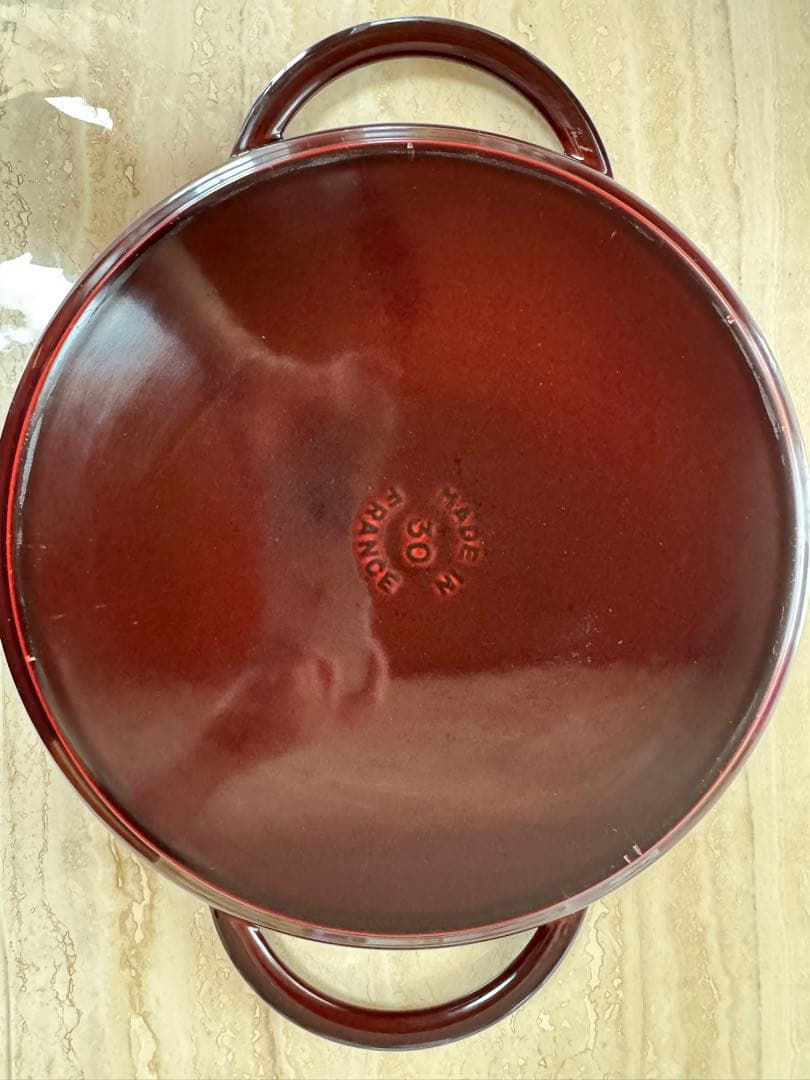 STAUB グリルパン　30cm グレナディン　蓋付き