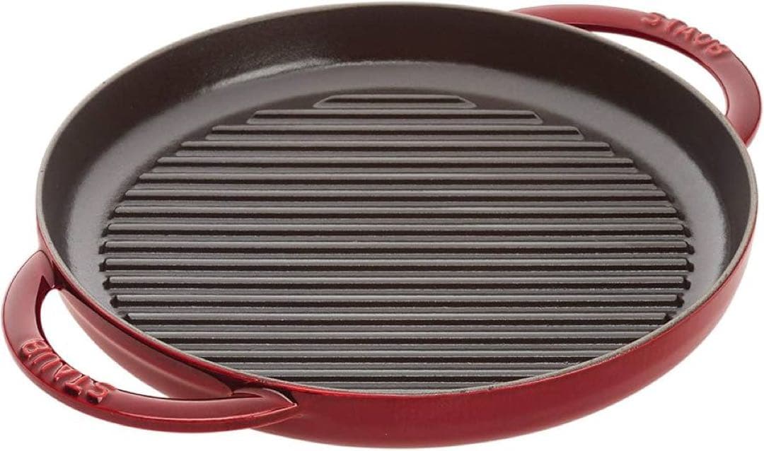 STAUB グリルパン　30cm グレナディン　蓋付き