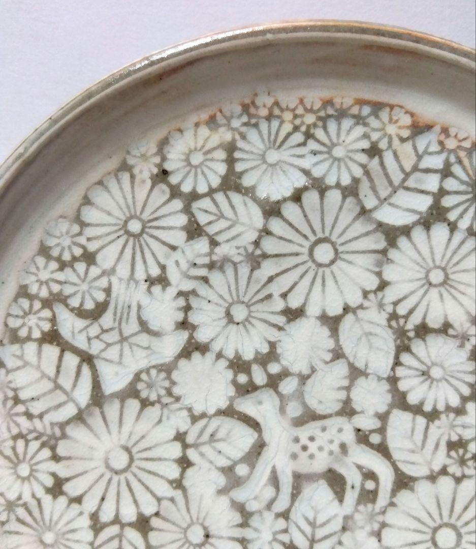 薮本寛之　花鹿鳥紋三島皿