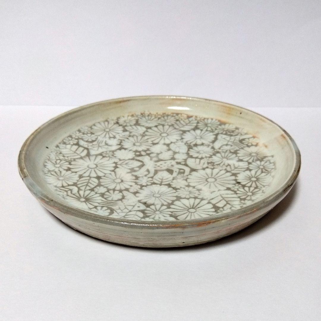 薮本寛之　花鹿鳥紋三島皿