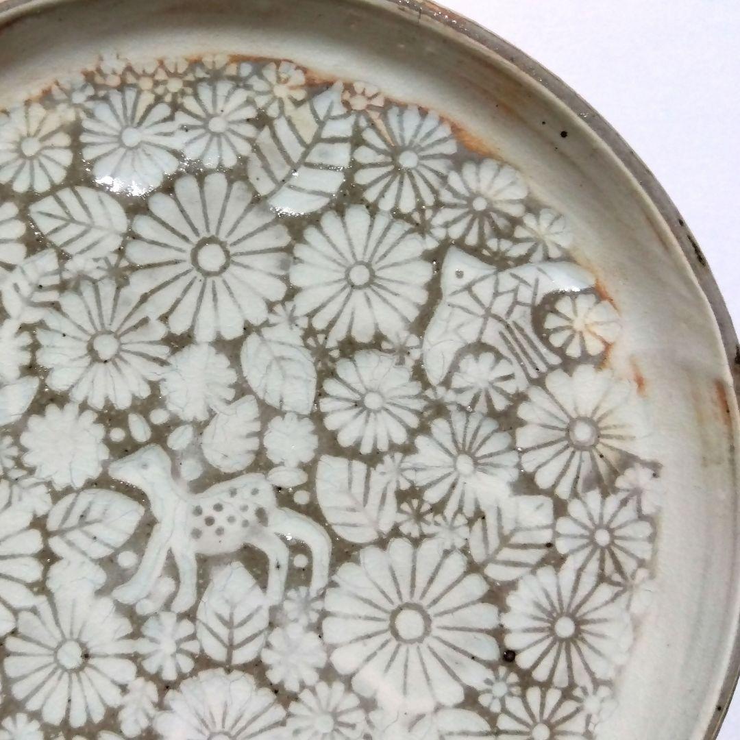 薮本寛之　花鹿鳥紋三島皿