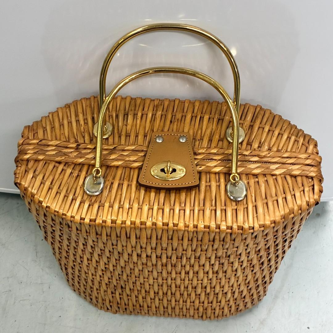 ラタン　籐ハンドバッグ　　26175