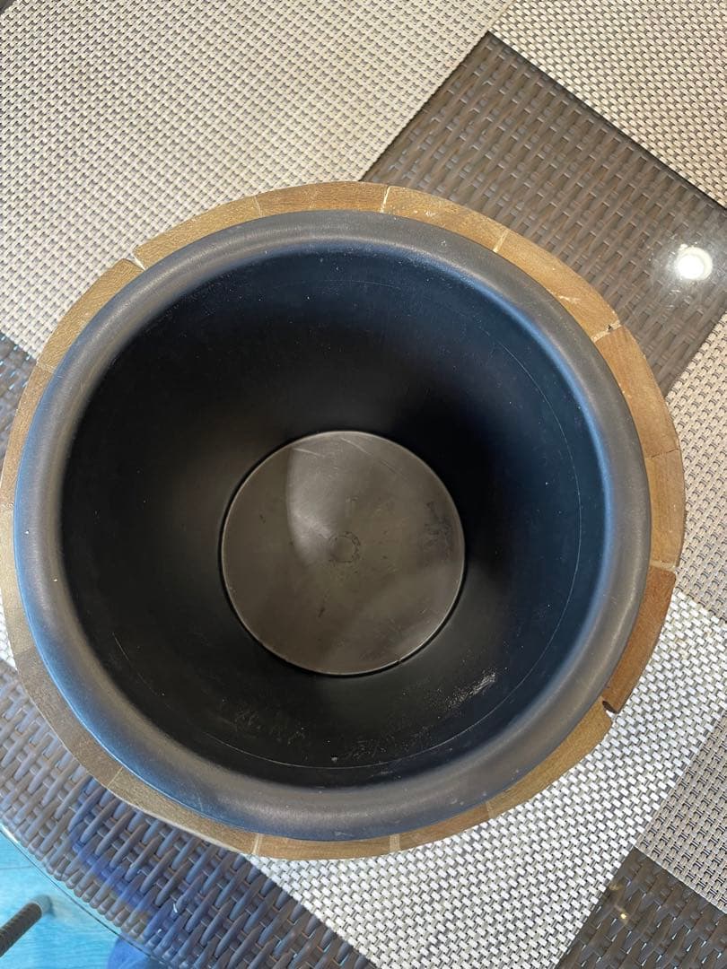 オシャレ鉢　観葉植物カバー　S 組み木模様　木製　インテリア　置物