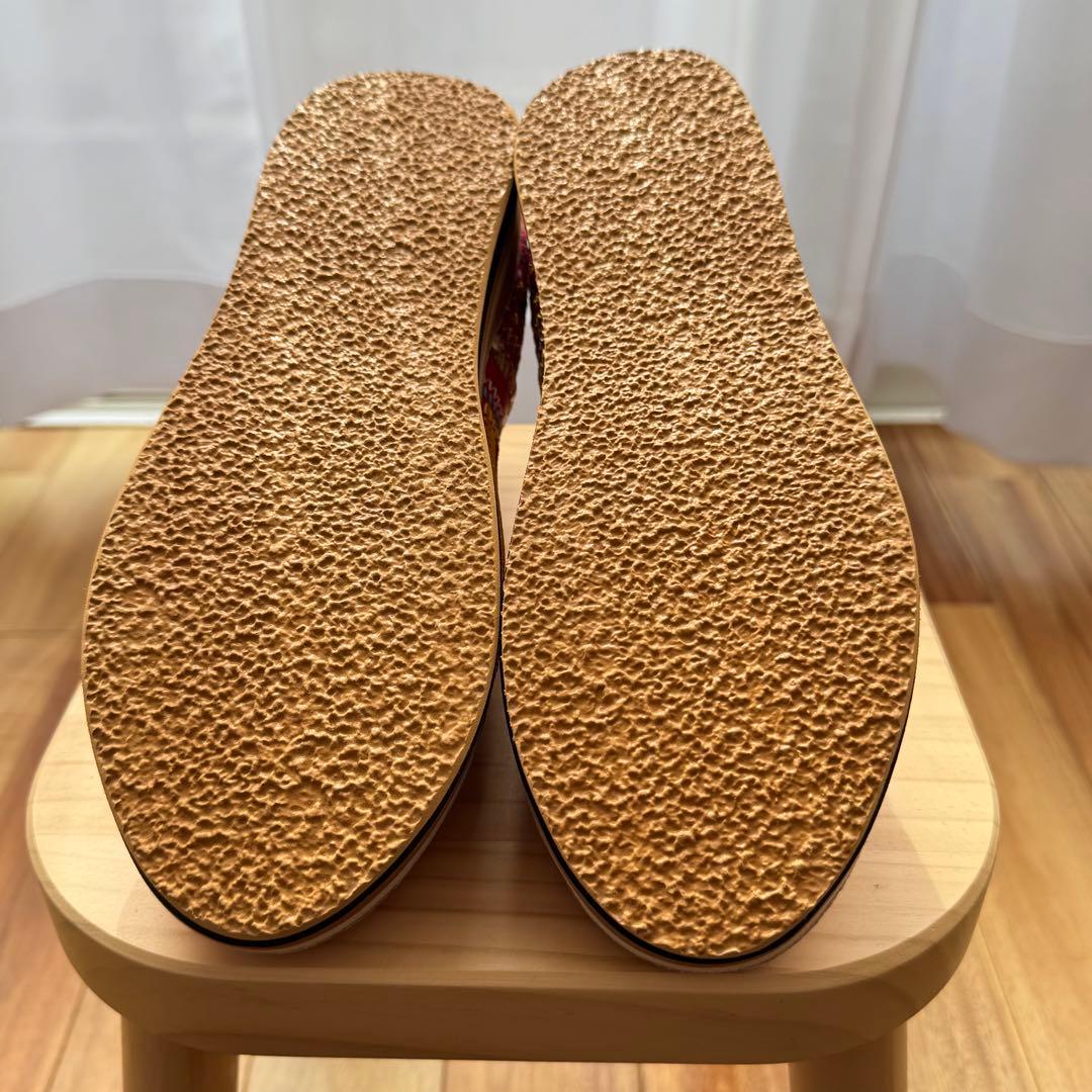 【バブーシュ】【美品】エスニック 刺繍 フラットシューズ カラフル