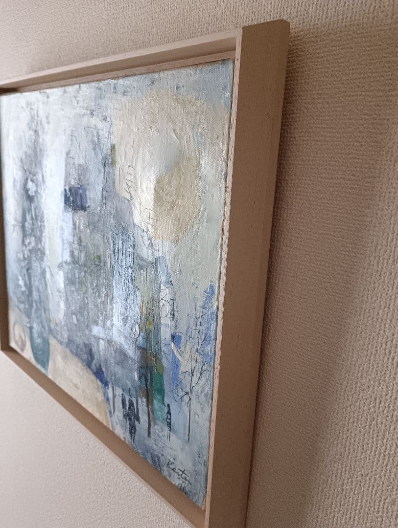 風景画 青と緑の油彩画