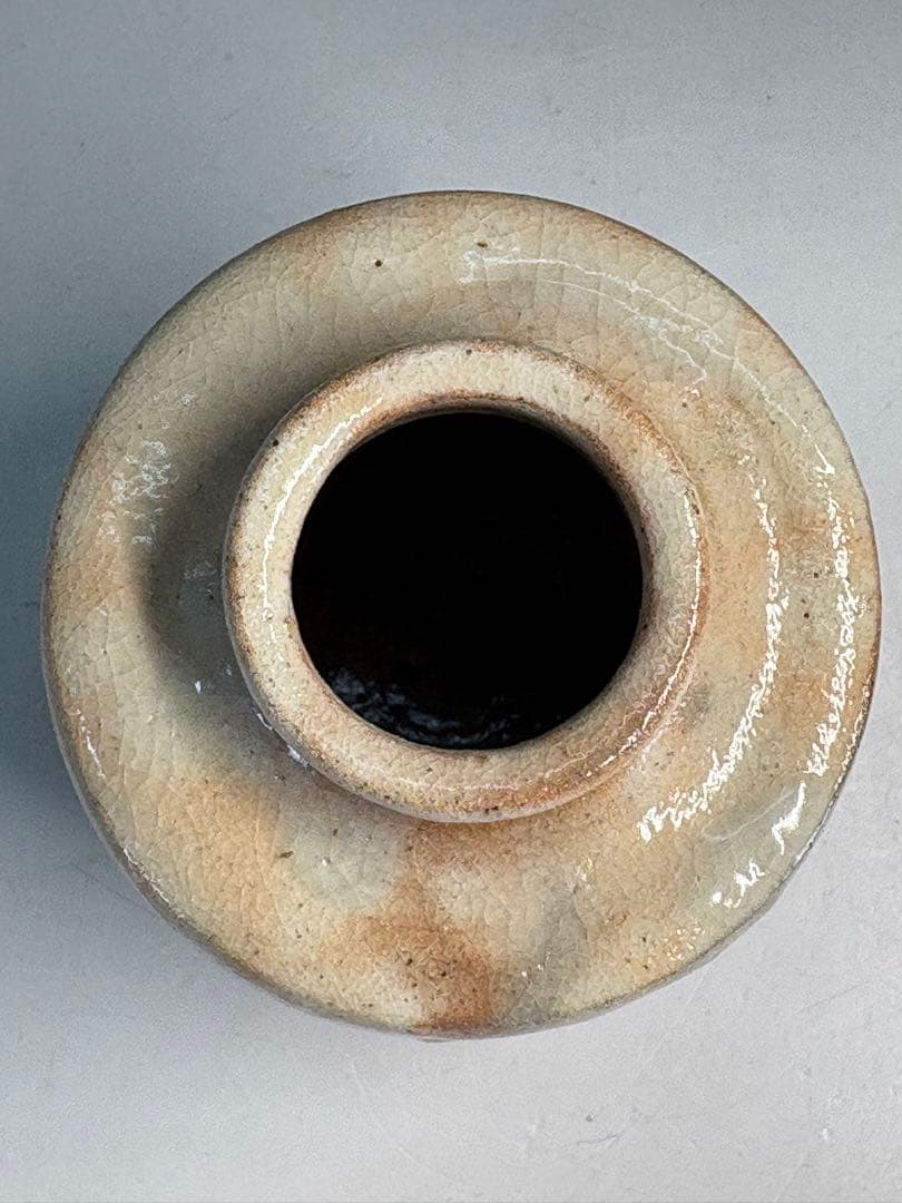 【中古品】茶道具　中村龍和造　萩茶入（共箱）