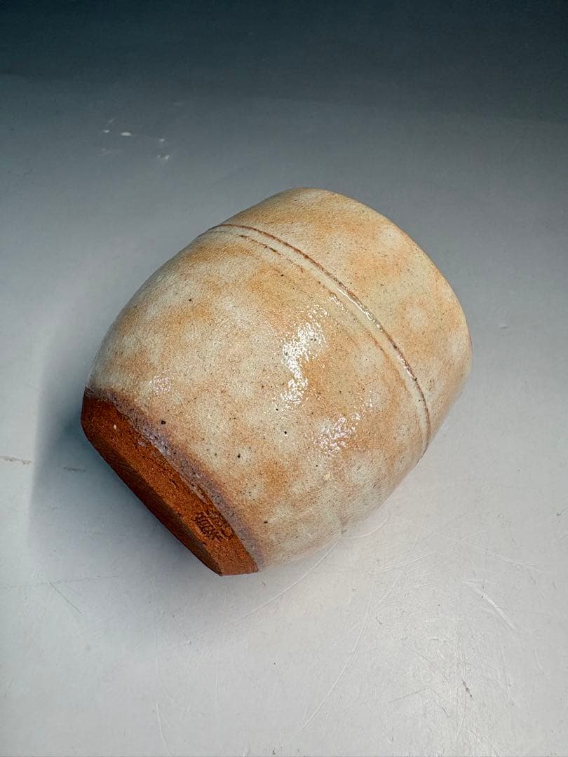 【中古品】茶道具　中村龍和造　萩茶入（共箱）