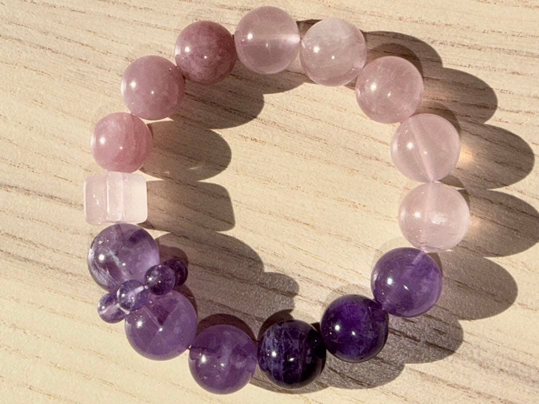 アメジスト・ローズクォーツ ブレスレット