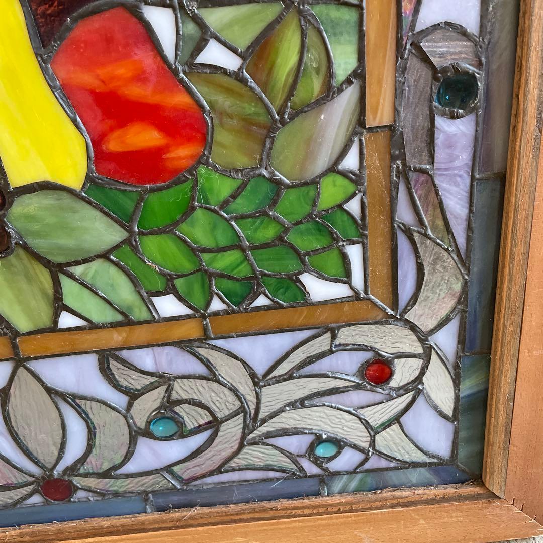 N*o様 ステンドグラス パネル ワイナリー 農園風景 約94×58cm 壁掛け