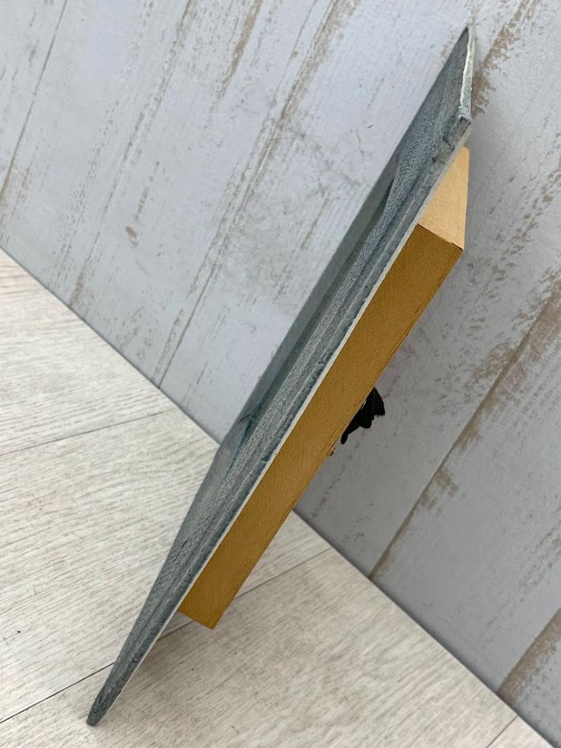 山内一生 「きく」 陶器額 はり絵 きり絵 和紙工芸 小原工芸紙