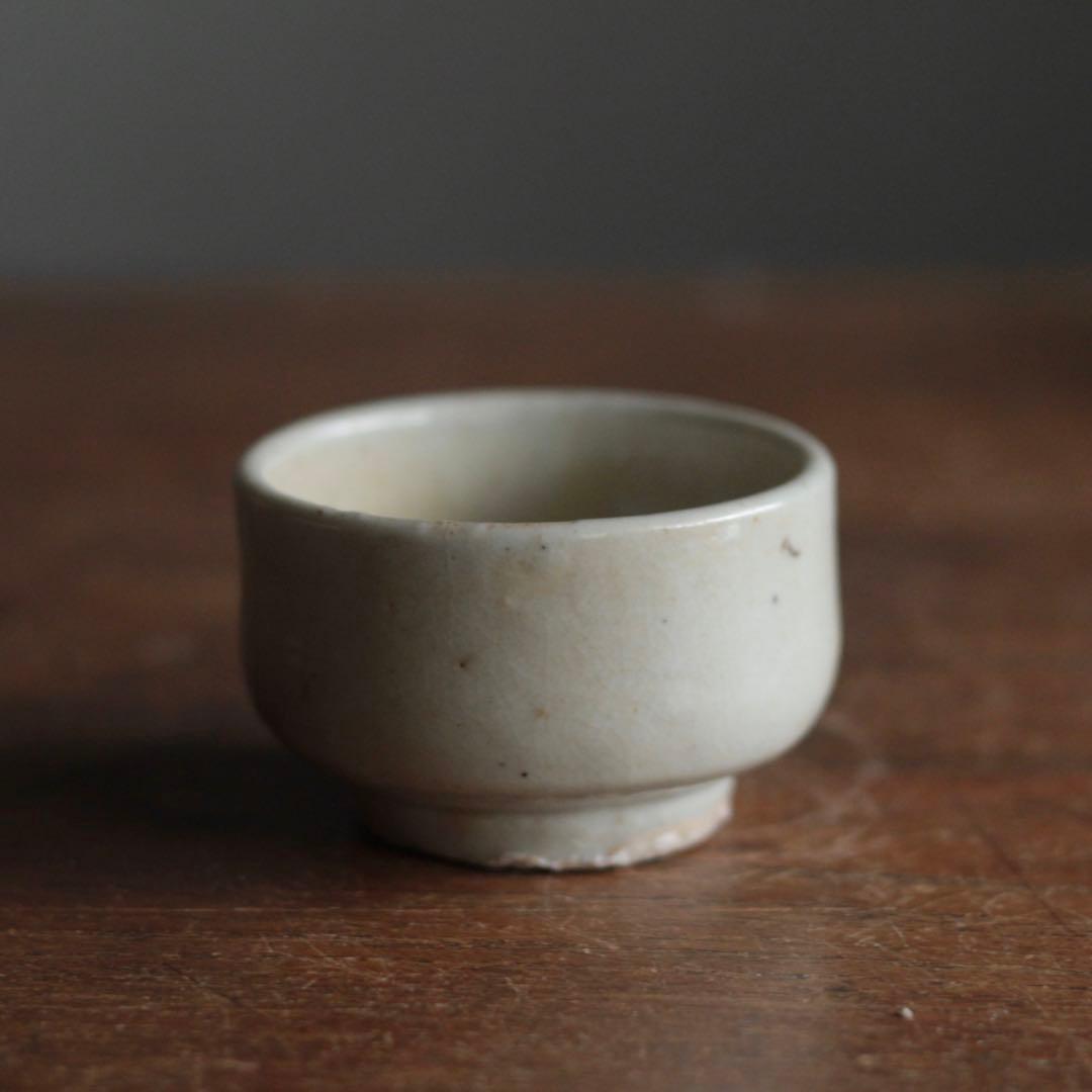 李朝 白磁 半筒 盃 ぐい呑み 古美術 古道具 アンティーク